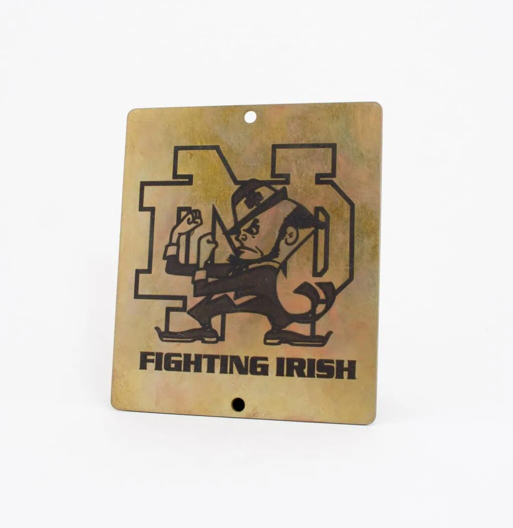 Laser Engraved Brass with Paint Fill