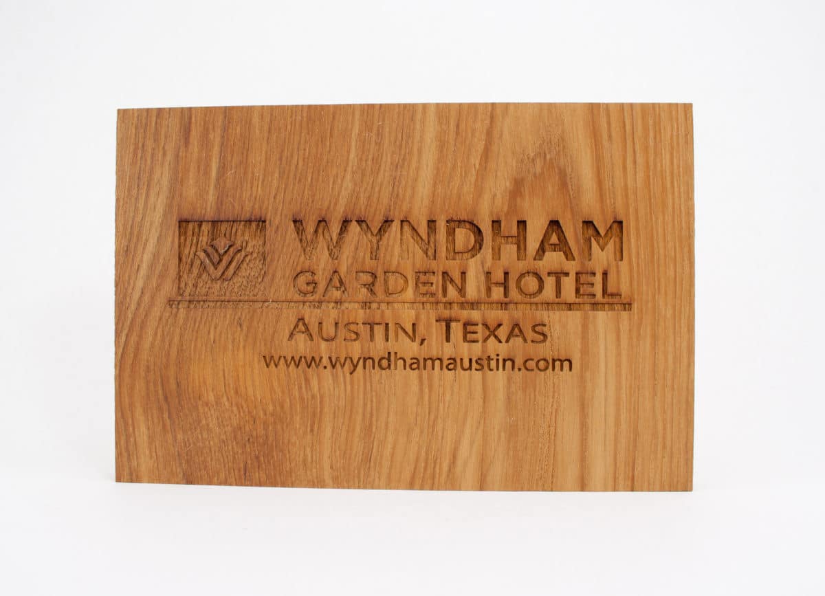 Laser engraving of a wood plaque