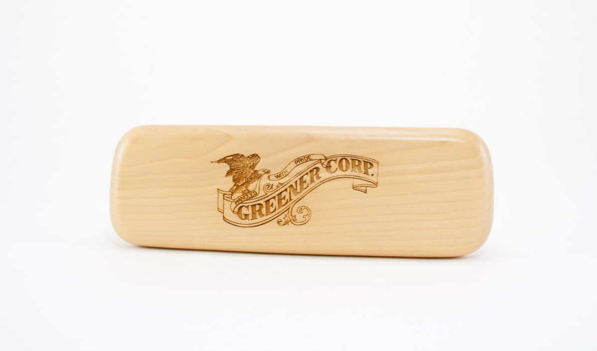 Laser engraving of a wood pen and pencil box