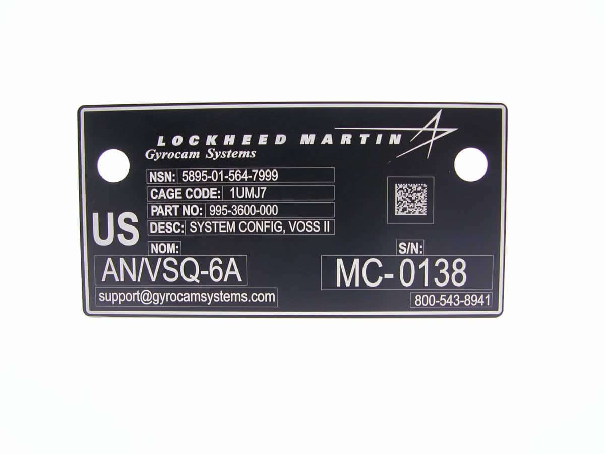 Laser Marking Identification - Anodized Aluminum UID Plate