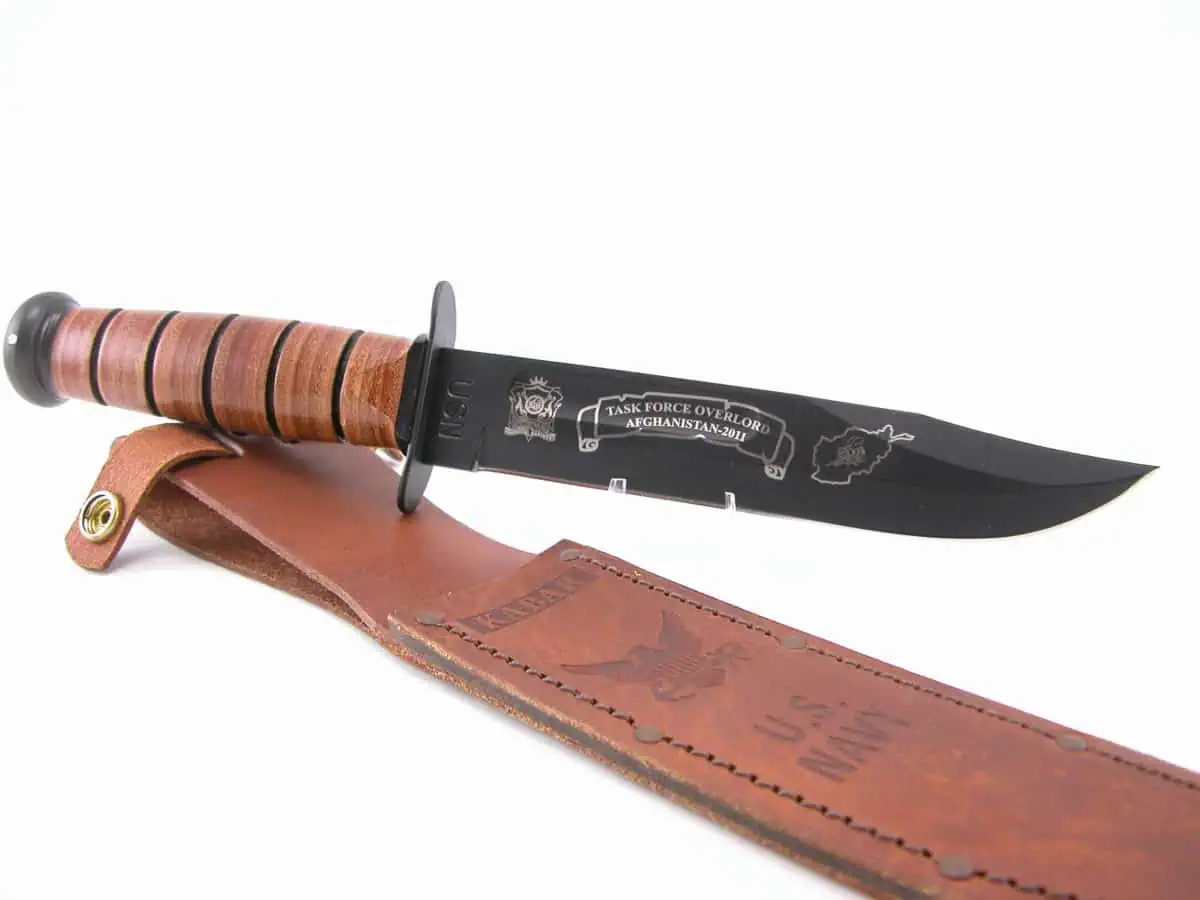 Laser Engraved Navy Ka-Bar Knife