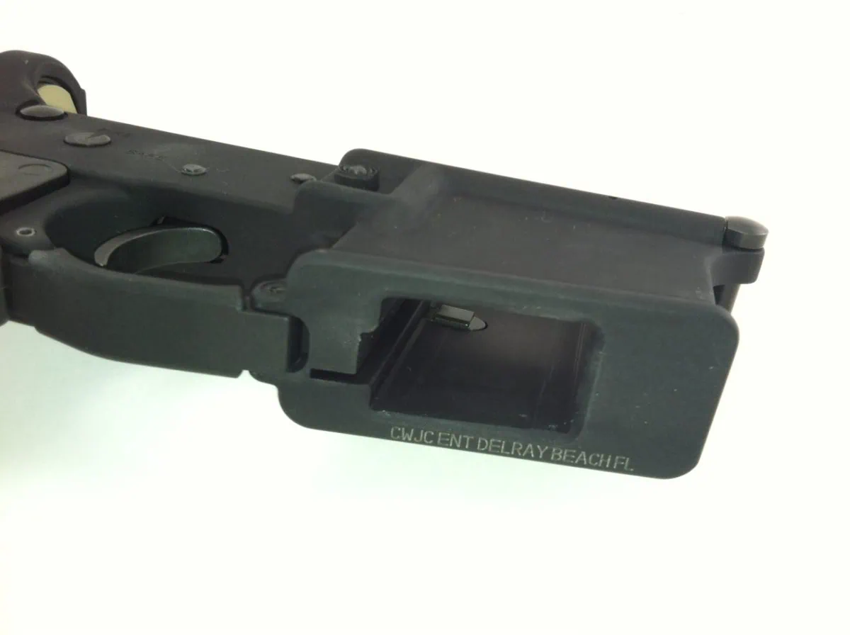 laser engraved AR-15 with trust information