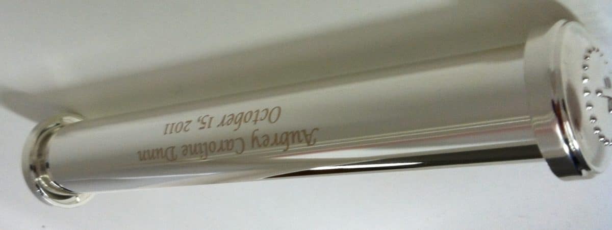 Scroll Case laser engraved for promotional products suppliers and distributors by Accubeam laser Marking in Florida.