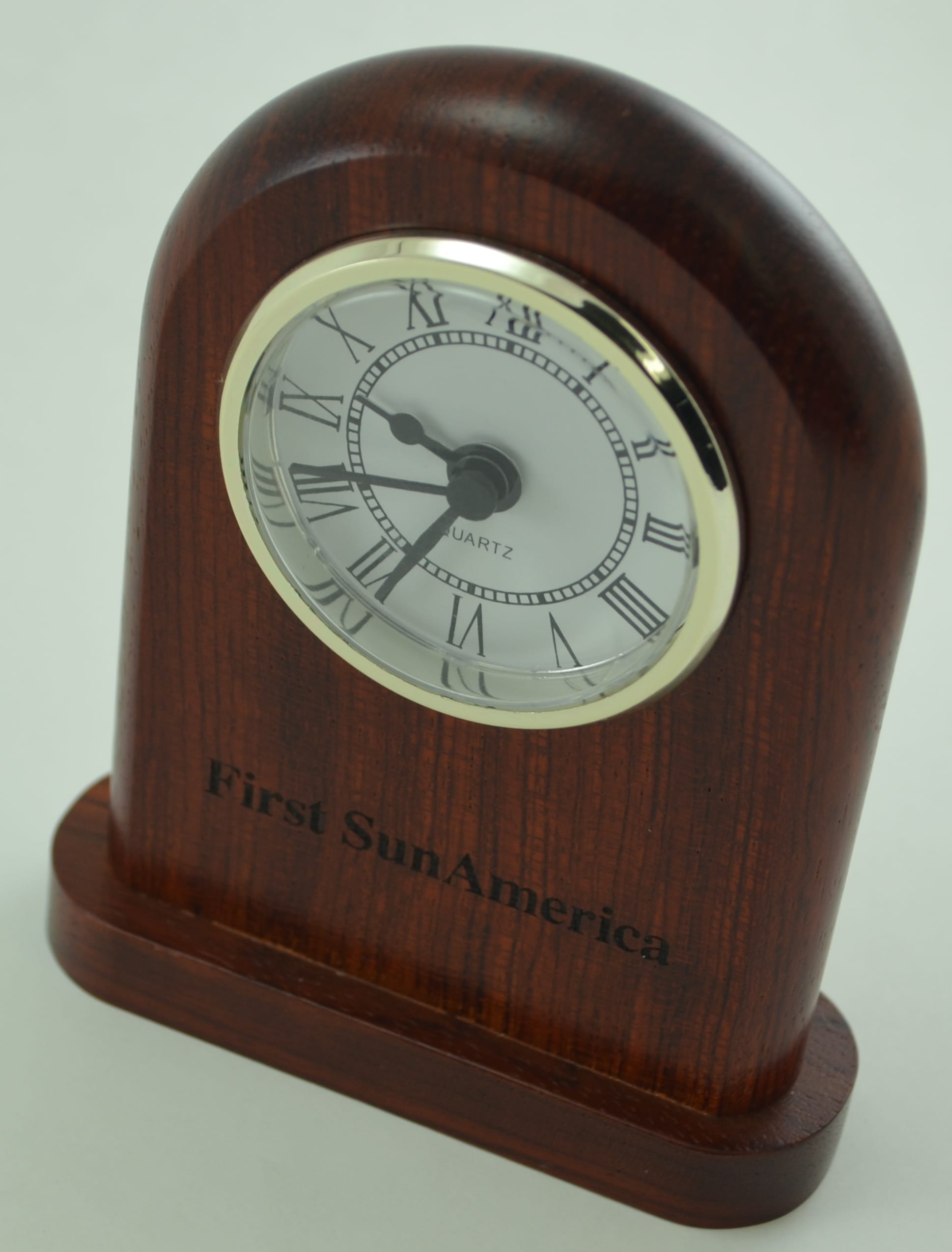 Desk Clock laser engraved for promotional products suppliers and distributors by Accubeam laser Marking in Florida.
