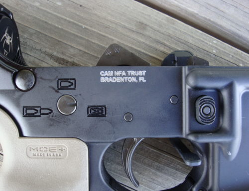Laser Engraving NFA Trust Name on AR-15