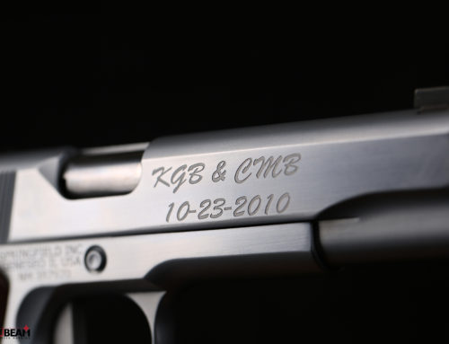 Deep Laser Engraved Steel Handgun Slide Anniversary Edition