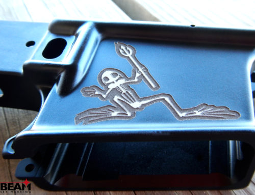 Laser Engraved AR-15 Lower Mag Well With Frog Man Logo