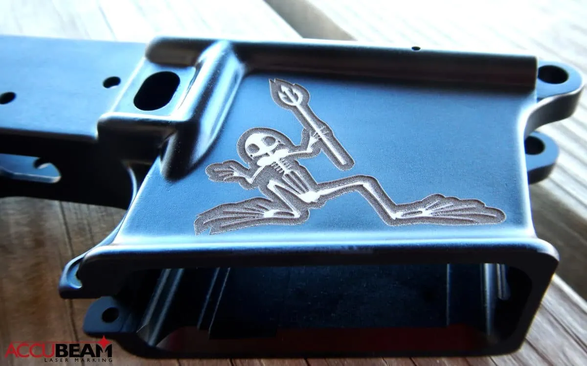 Laser Engraved AR-15 Lower Mag Well With Frog Man Logo