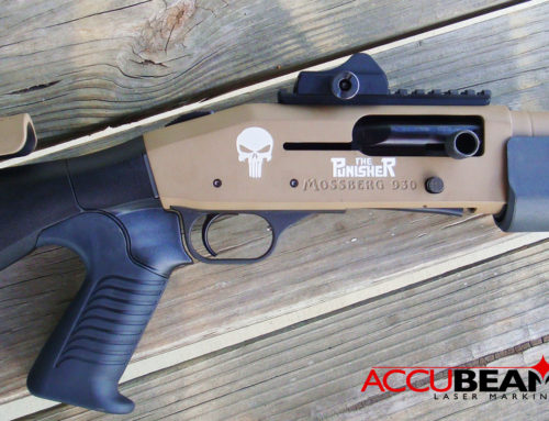 Laser Engraved Cerakote Shotgun with Punisher Logo and Skull