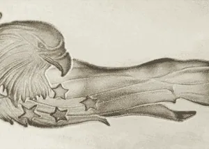 3D Laser Engraved Eagle & Flag