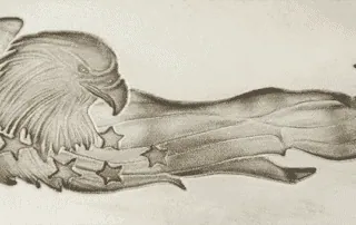 3D Laser Engraved Eagle & Flag