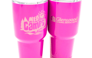2 Side Laser Engraved Pink Powder Coated YETI