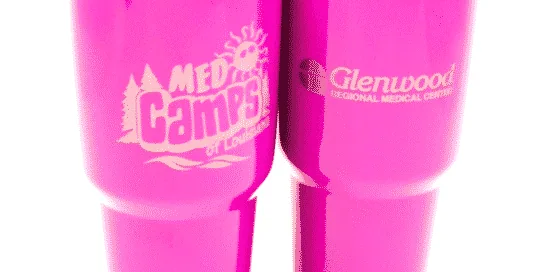 2 Side Laser Engraved Pink Powder Coated YETI