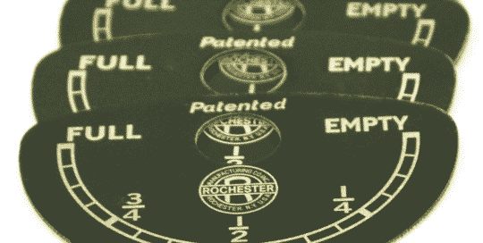 Laser Cut and Engraved Antique Fuel Gauges Rochester Manufacturing